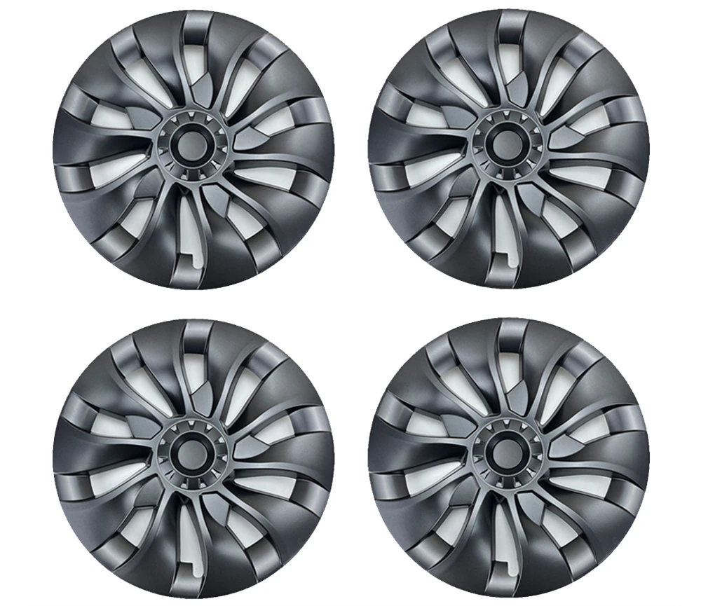 Tesla Model 3 Uberturbine Wheel Covers, 18-Inch, Matte Black, Set of 4, 2017-2023