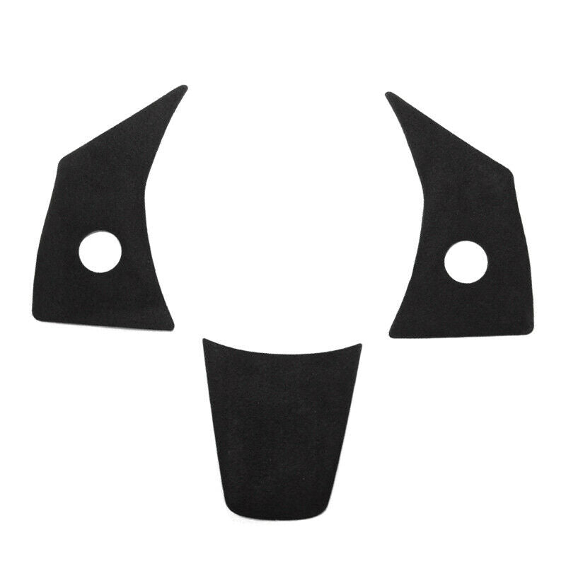 Tesla Model 3, Y Steering Wheel Switch Cover Trim, 3pcs, Deep Gray Alcantara Suede