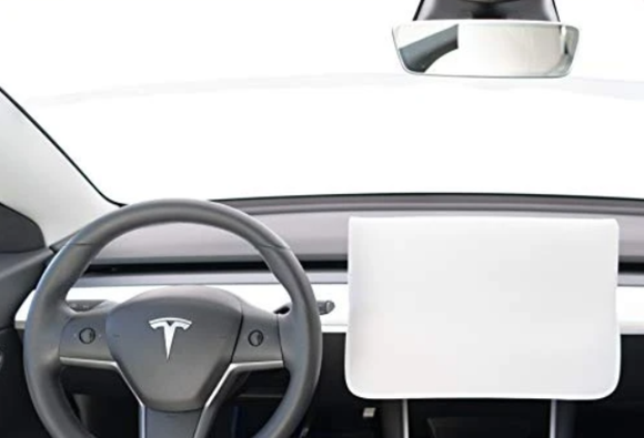 Tesla Model 3, Y Custom Display Cover Sleeve Slip On Sunshade Screen Protector, White
