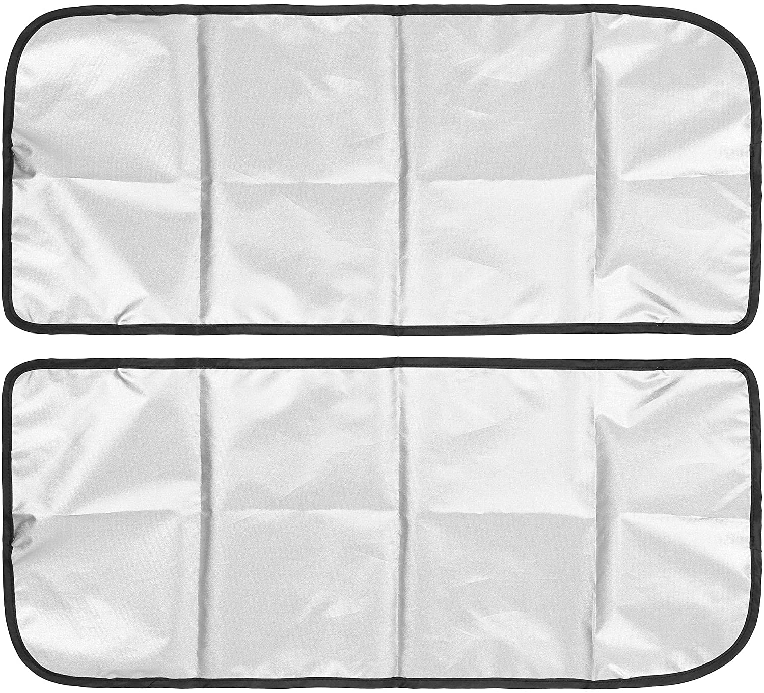Tesla Model X Wing Doors Sunroof Sunshade, Coated Black Silver Tone Cloth, 2-Piece, 2016-2022