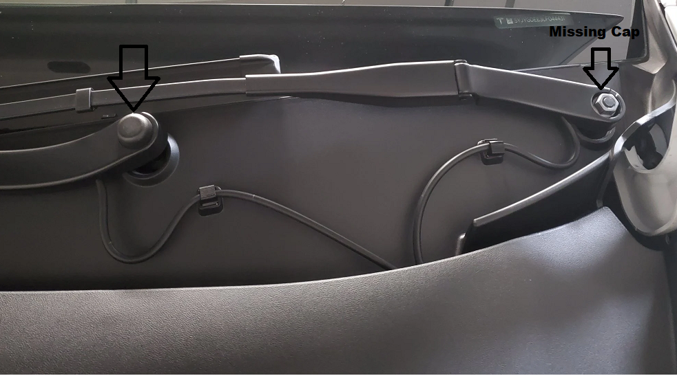 Tesla Model 3, Y Front Wiper Arm Nut Cover Cap, 2017-2022