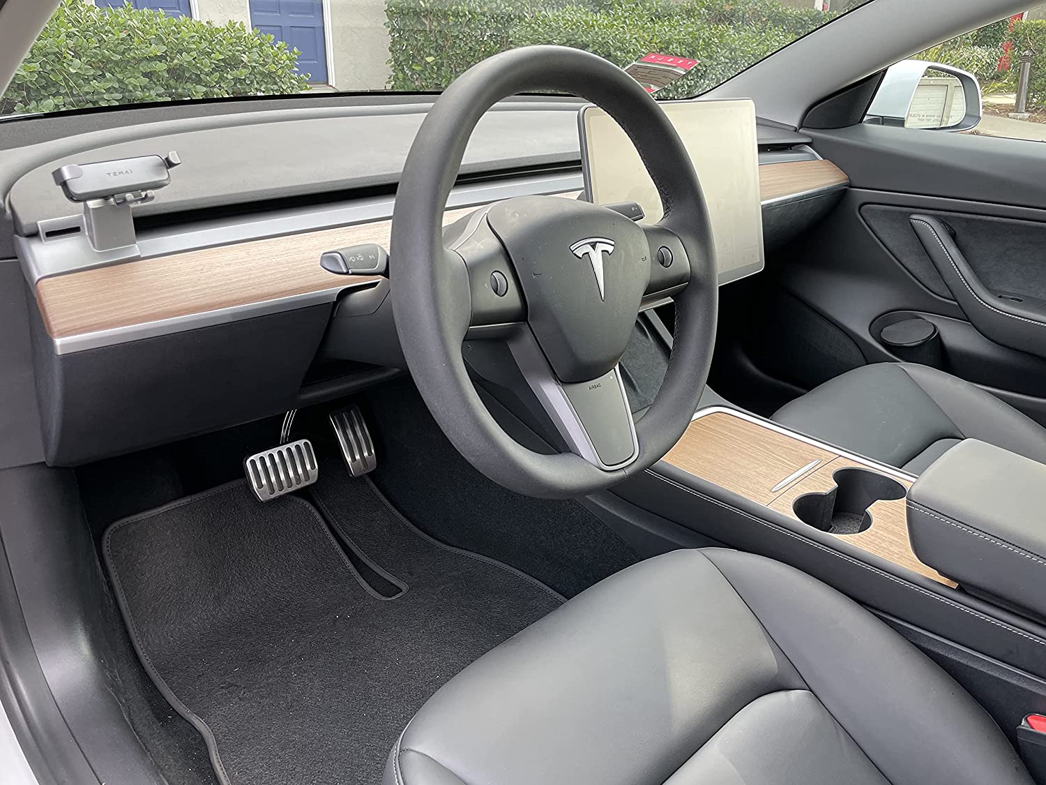 Tesla Model 3, Y Center Console Vinyl Wrap, Wood Grain, 2021-2024