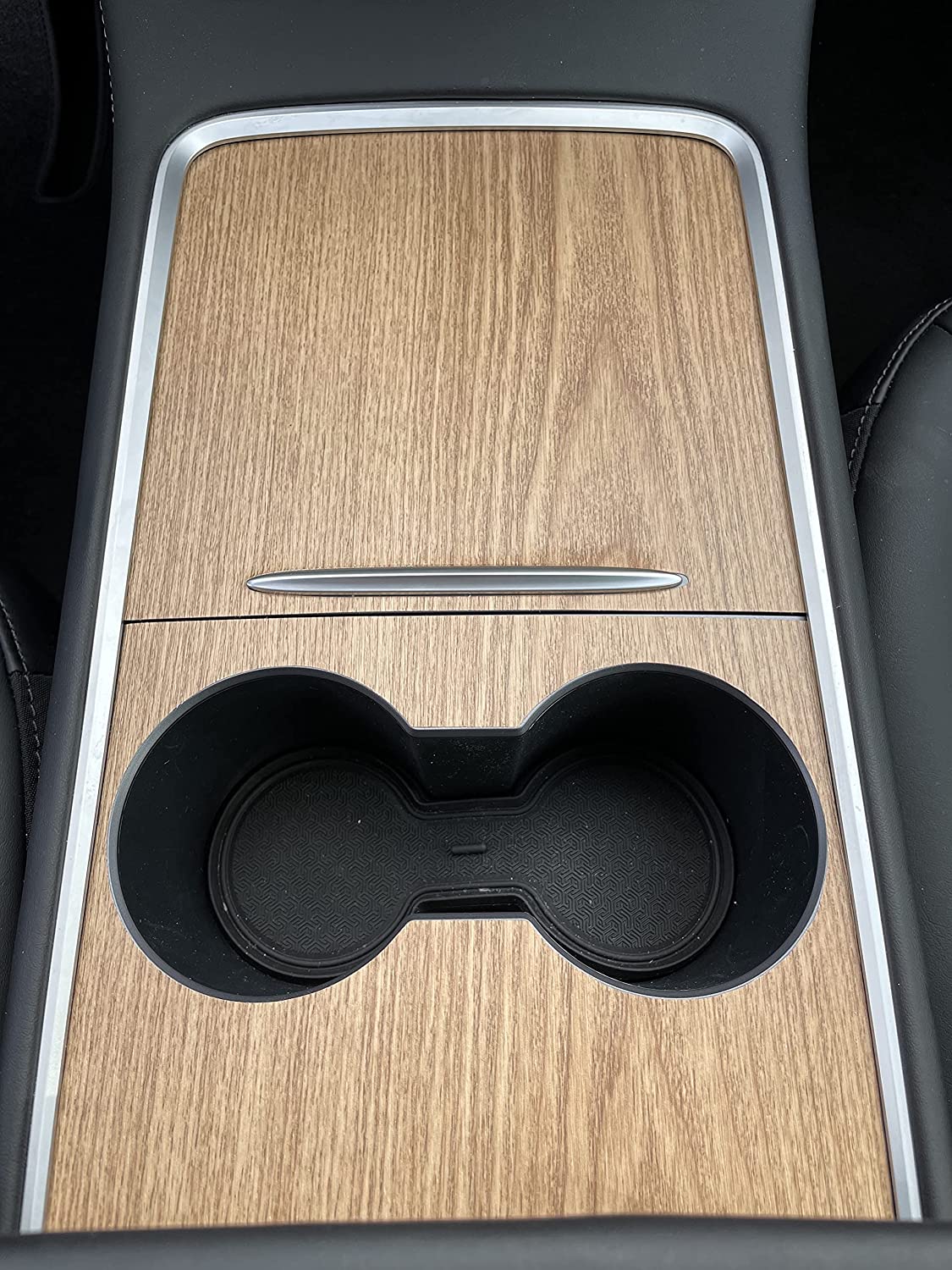 Tesla Model 3, Y Center Console Vinyl Wrap, Wood Grain, 2021-2024