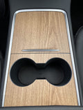 Tesla Model 3, Y Center Console Vinyl Wrap, Wood Grain, 2021-2023