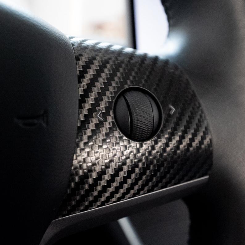 Tesla Model 3 ,Y, Steering Wheel Trim Vinyl Wrap Cover Decals, Many Colors