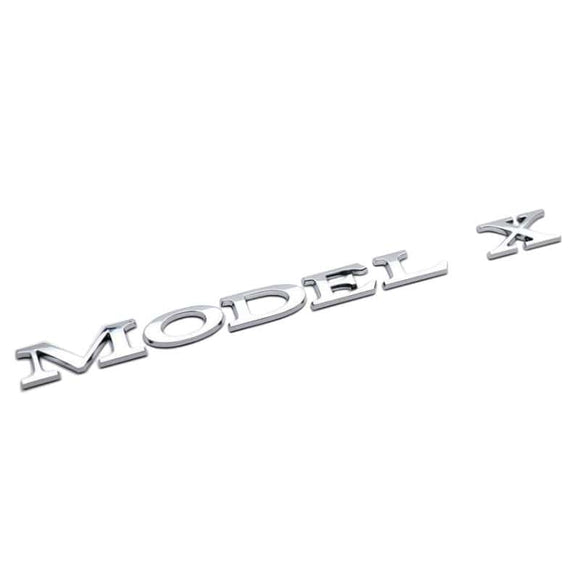 Tesla Model X Emblem Badge, Metal Chrome