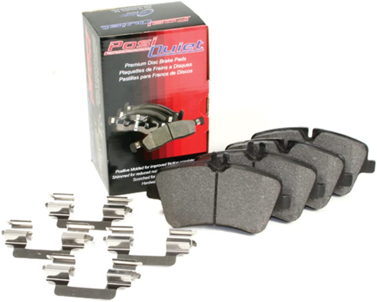 Tesla Model S Posi-Quiet Front Semi-Metallic Brake Pads with Shims, 2017-2019