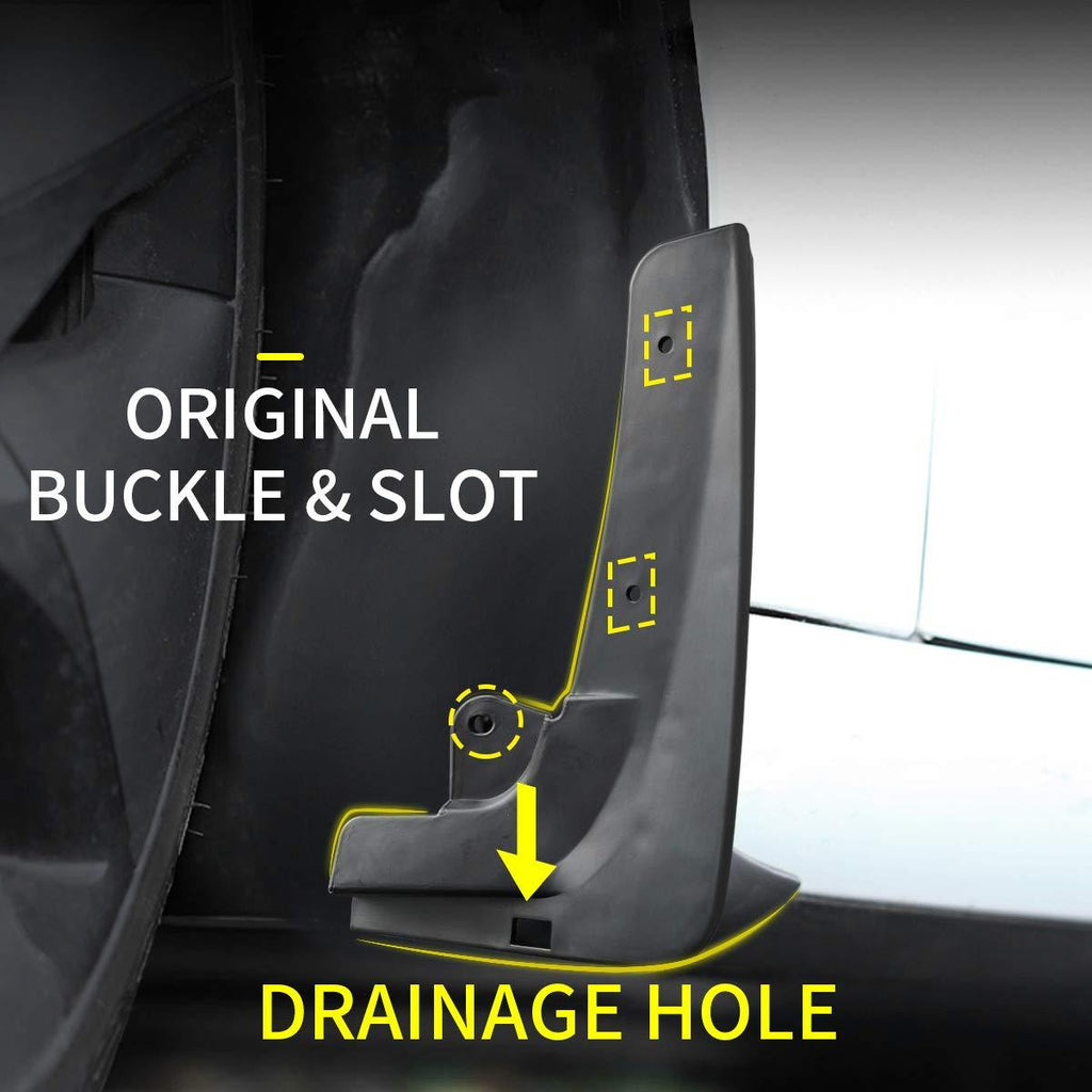 Tesla Model X Mud Flaps, No Drill, Premium Front & Rear Set, 4-Pc, 2016-2021