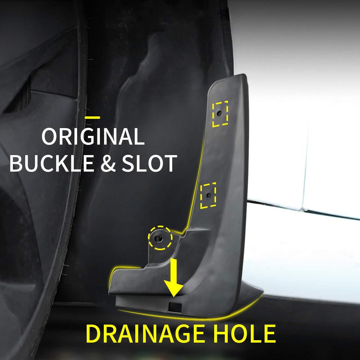 Tesla Model X Mud Flaps, No Drill, Premium Front & Rear Set, 4-Pc, 2016-2021