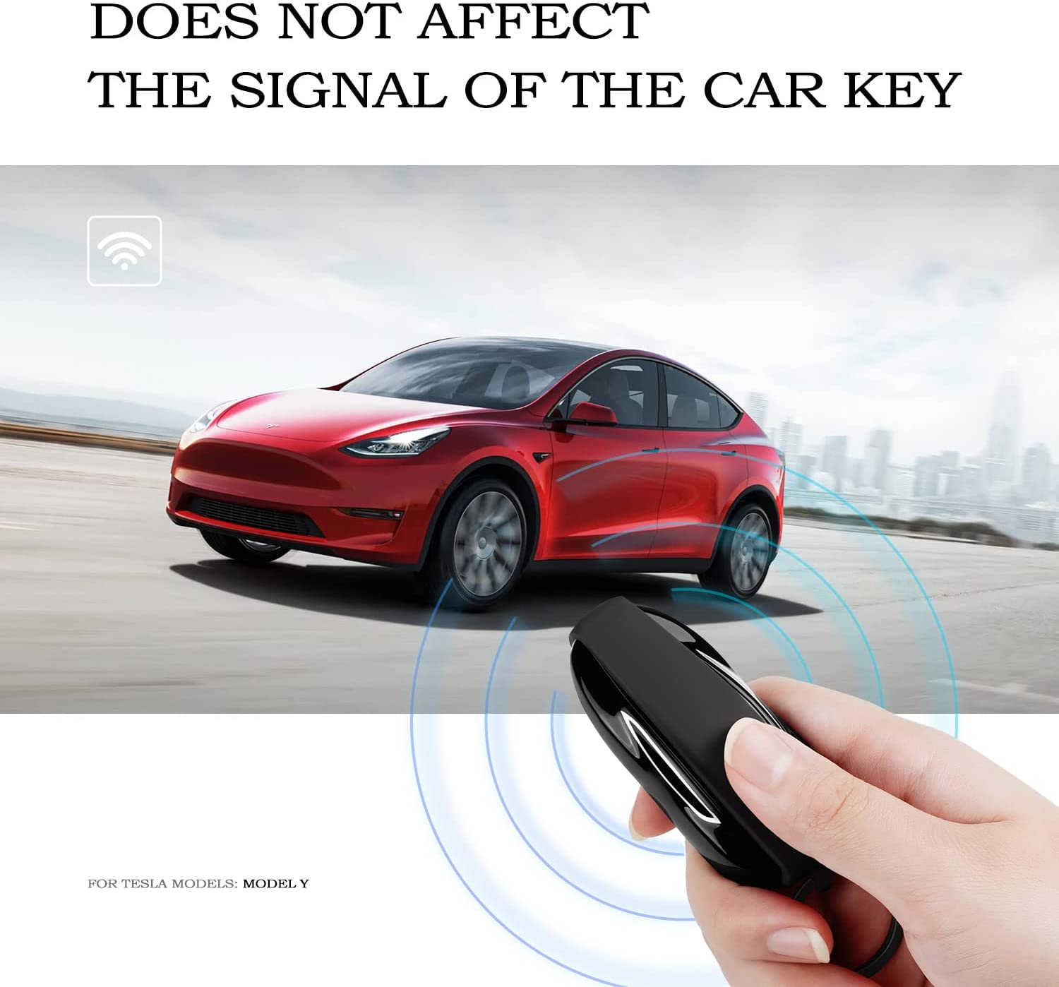 Tesla Model Y Key Fob Cover Shell Protector Case Holder, Black, 2020-2026