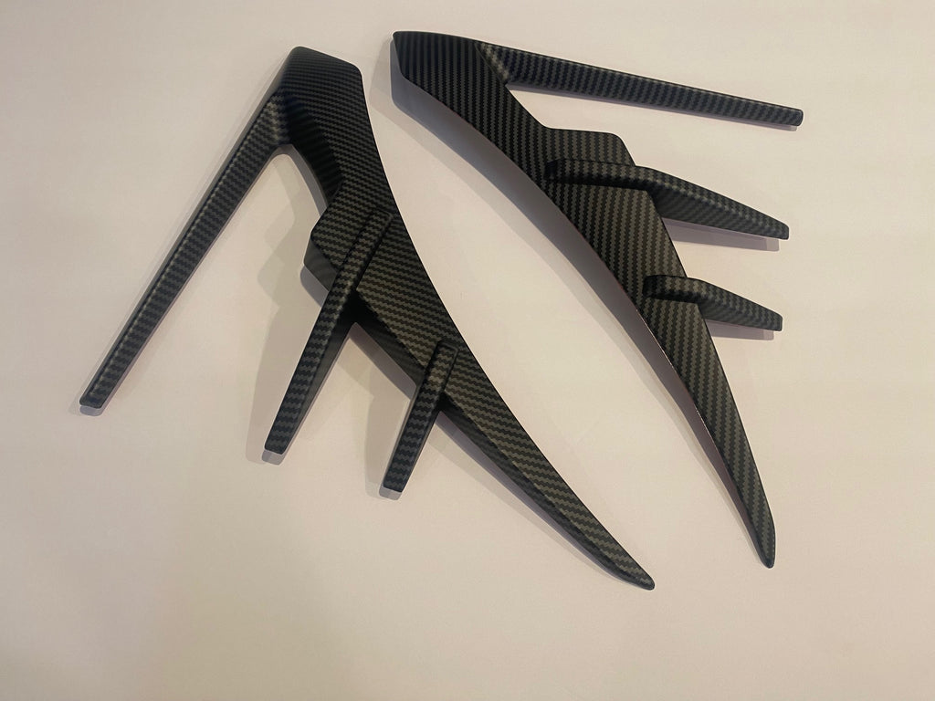 Tesla Model 3, Y Side Camera Vent Trim, Matte Carbon Fiber ABS, 2017-2021