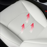Tesla Model Y Full Seat Cover Set, Premium Napa Leather, White, 2020-2022