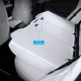 Tesla Model 3 Full Seat Cover Set, Premium Napa Leather, White, 2017-2022
